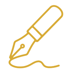 Illustration of pen writing a line