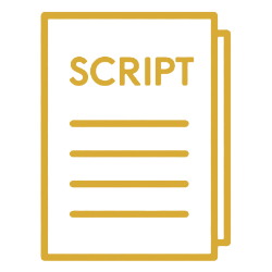 Illustration of paper with the word Script across the top